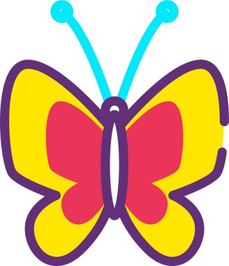 Kelebek ağ simgesi, basit vektör illüstrasyonu