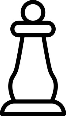 Satranç web simgesi, basit vektör illüstrasyonu
