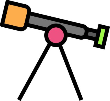 Teleskop. Web simgesi basit illüstrasyon 