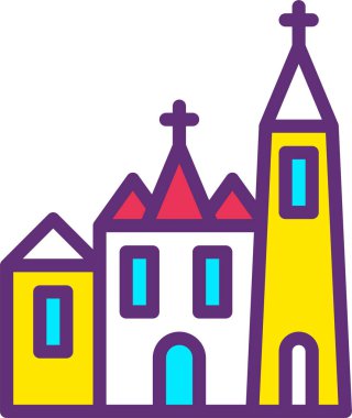 Kiliseye. Web simgesi basit illüstrasyon