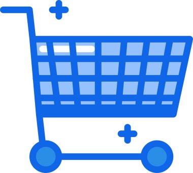 Alışveriş arabası simgesi, vektör illüstrasyonu