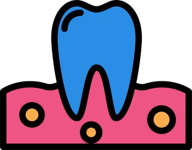 Diş çizgisi simgesi, vektör illüstrasyonu beyaz arkaplanda izole edildi  