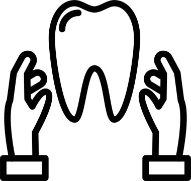 Diş çizgisi simgesi, vektör illüstrasyonu beyaz arkaplanda izole edildi  