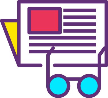 Gazete. Web simgesi basit illüstrasyon