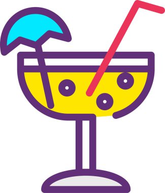 Kokteyl web simgesi vektör illüstrasyonu