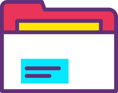 Beyaz arkaplanda izole edilmiş dizin simgesi ve vektör illüstrasyonu   