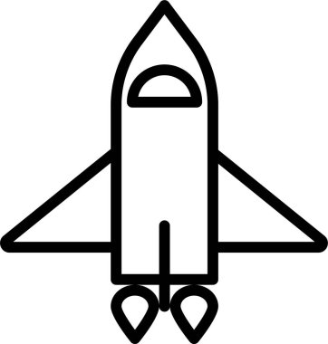 Roket. Web simgesi basit illüstrasyon