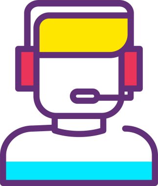 Destek. Web simgesi basit illüstrasyon