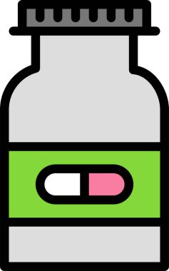 İlaç şişesi. Basit resimleme