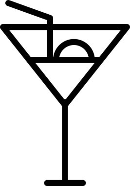 Kokteyl web simgesi vektör illüstrasyonu