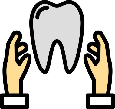 Diş çizgisi simgesi, vektör illüstrasyonu beyaz arkaplanda izole edildi  