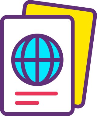 Pasaport. Web simgesi basit illüstrasyon