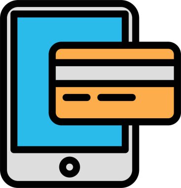 Kredi kartıyla. Basit resimleme