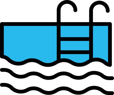 Yüzme havuzu. Basit resimleme