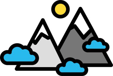Dağlar. Web simgesi basit illüstrasyon