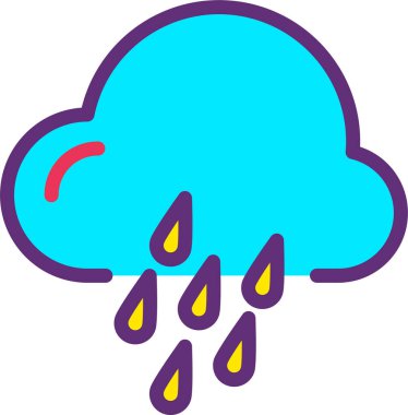 Yağmur. Web simgesi basit illüstrasyon