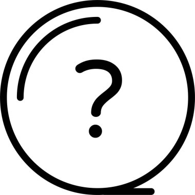 Soru işareti simgesi, basit vektör illüstrasyonu beyaz arkaplanda izole edildi