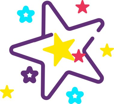 Yıldız simgesi. Web için yıldız vektör simgelerinin izometrik çizimi