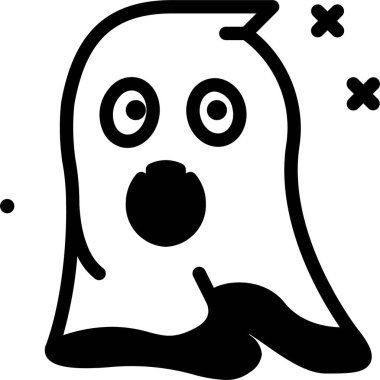 Hayalet simgesi, vektör illüstrasyonu beyaz arkaplanda izole edildi  