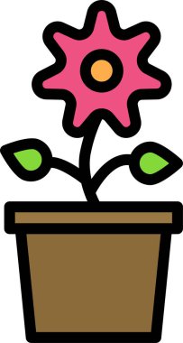 Çiçek. Web simgesi basit illüstrasyon