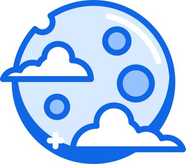 Gece gökyüzünde ayın vektör çizimi