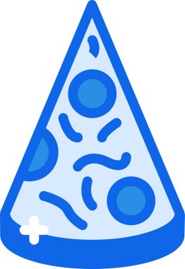 Pizza web simgesi, beyaz arkaplanda izole edilmiş basit vektör çizimi