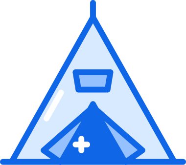 Kamp yapmak. Web simgesi basit illüstrasyon