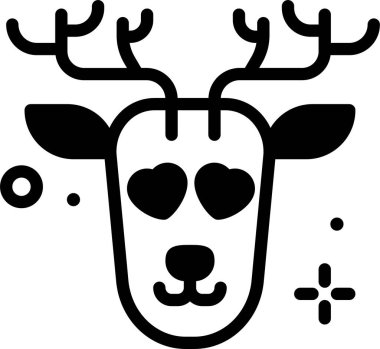 Ren geyiği. Web simgesi basit illüstrasyon