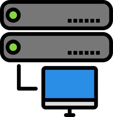 Sunucu. Web simgesi basit illüstrasyon