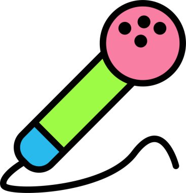 Mikrofon. Web simgesi basit illüstrasyon