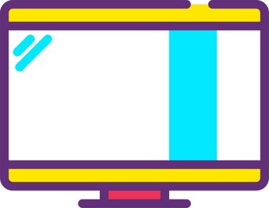 TV web simgesi, basit vektör illüstrasyonu