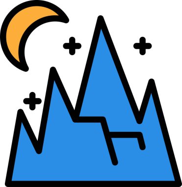 Dağlar. Web simgesi basit illüstrasyon
