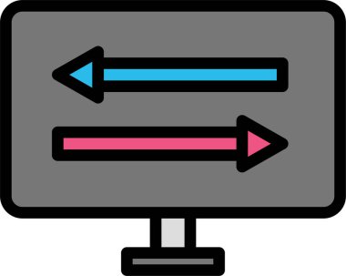 Bilgisayar monitörü. Web simgesi basit illüstrasyon