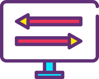 Bilgisayar monitörü. Web simgesi basit illüstrasyon