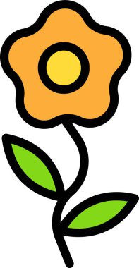 Ayçiçeği. Web simgesi basit illüstrasyon