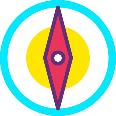 pusula web simgesi, basit vektör illüstrasyonu