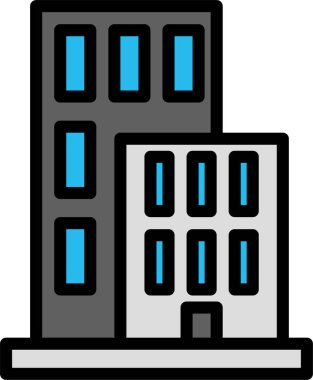 Bina. Web simgesi basit illüstrasyon