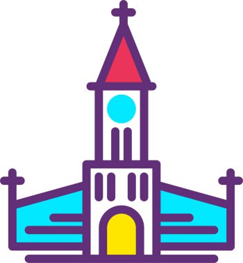 Kilise simgesi, vektör illüstrasyonu