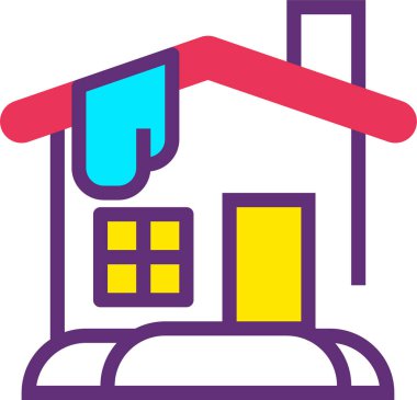 Bina. Web simgesi basit illüstrasyon