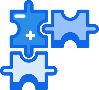 Yapboz web simgesi, beyaz arkaplanda izole edilmiş basit vektör illüstrasyonu