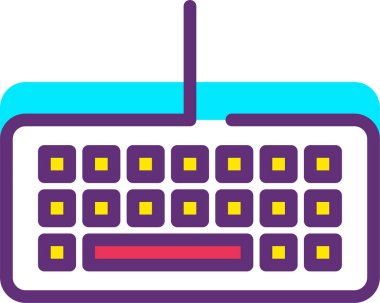 Klavye. Web simgesi basit illüstrasyon