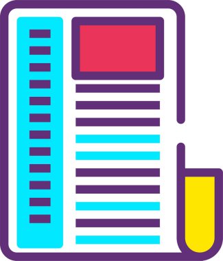 Gazete. Web simgesi basit illüstrasyon