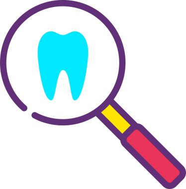 Diş ve sağlık ikonu. Basit resimleme