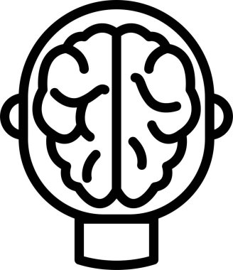 Beyin web simgesi, basit vektör illüstrasyonu  