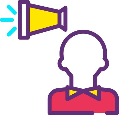 Megafon. Web simgesi basit illüstrasyon