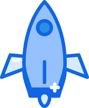 Roket. Web simgesi basit illüstrasyon