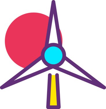 Yel değirmeni Web simgesi basit illüstrasyon