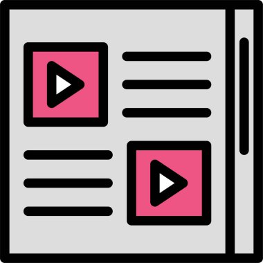 klip ortam web simgesi, vektör illüstrasyonu