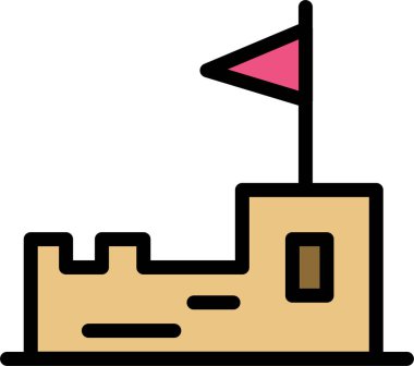 Yiyecek ve manzara ikonunun vektör çizimi