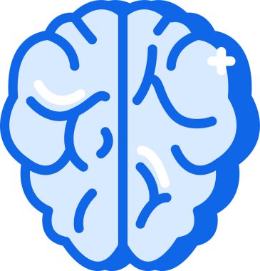 Beyin web simgesi, basit vektör illüstrasyonu  